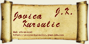 Jovica Kursulić vizit kartica